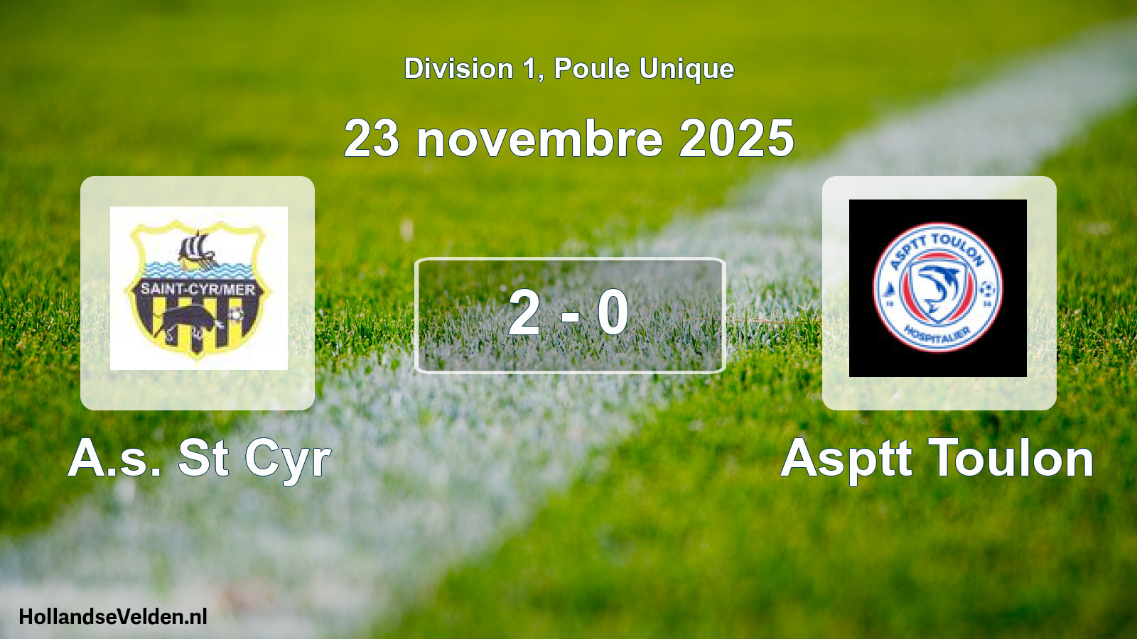 Match joué: A.s. St Cyr - Asptt Toulon 2 - 0 (23 novembre 2025)