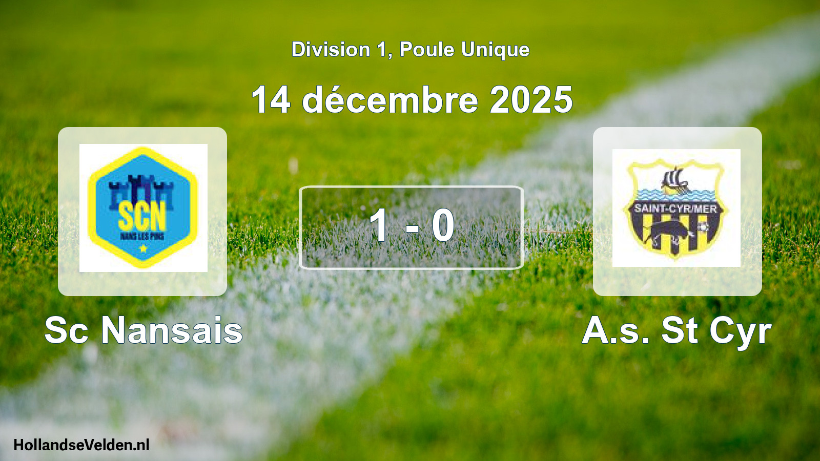 Match joué: Sc Nansais - A.s. St Cyr 1 - 0 (14 décembre 2025)
