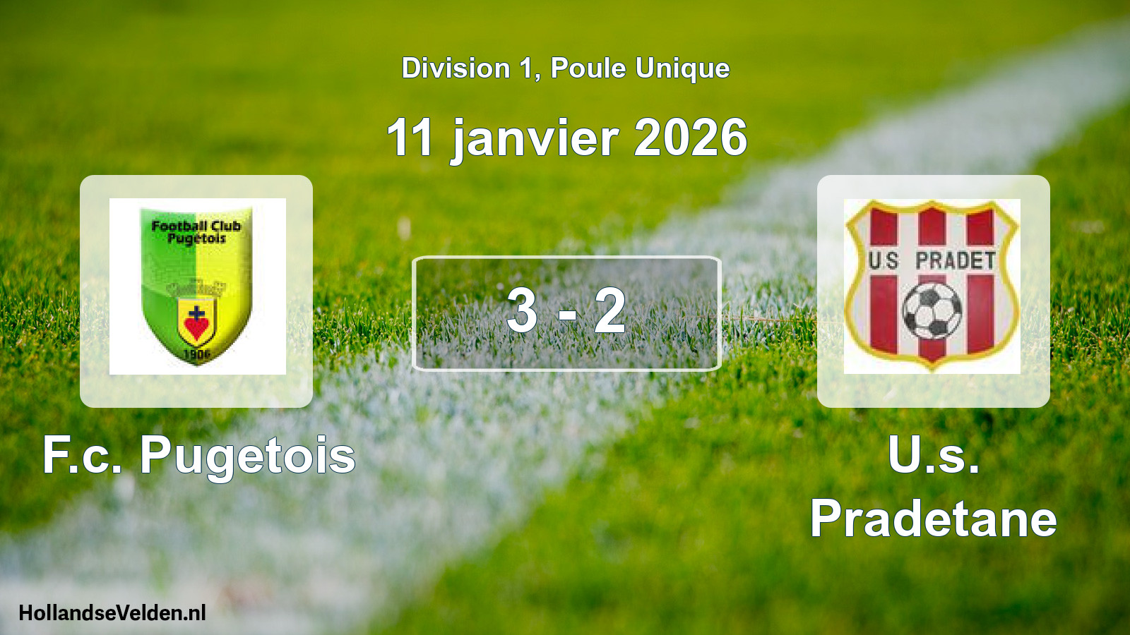 Total number of matches played: F.c. Pugetois - U.s. Pradetane 3 - 2 (11 January 2026)
