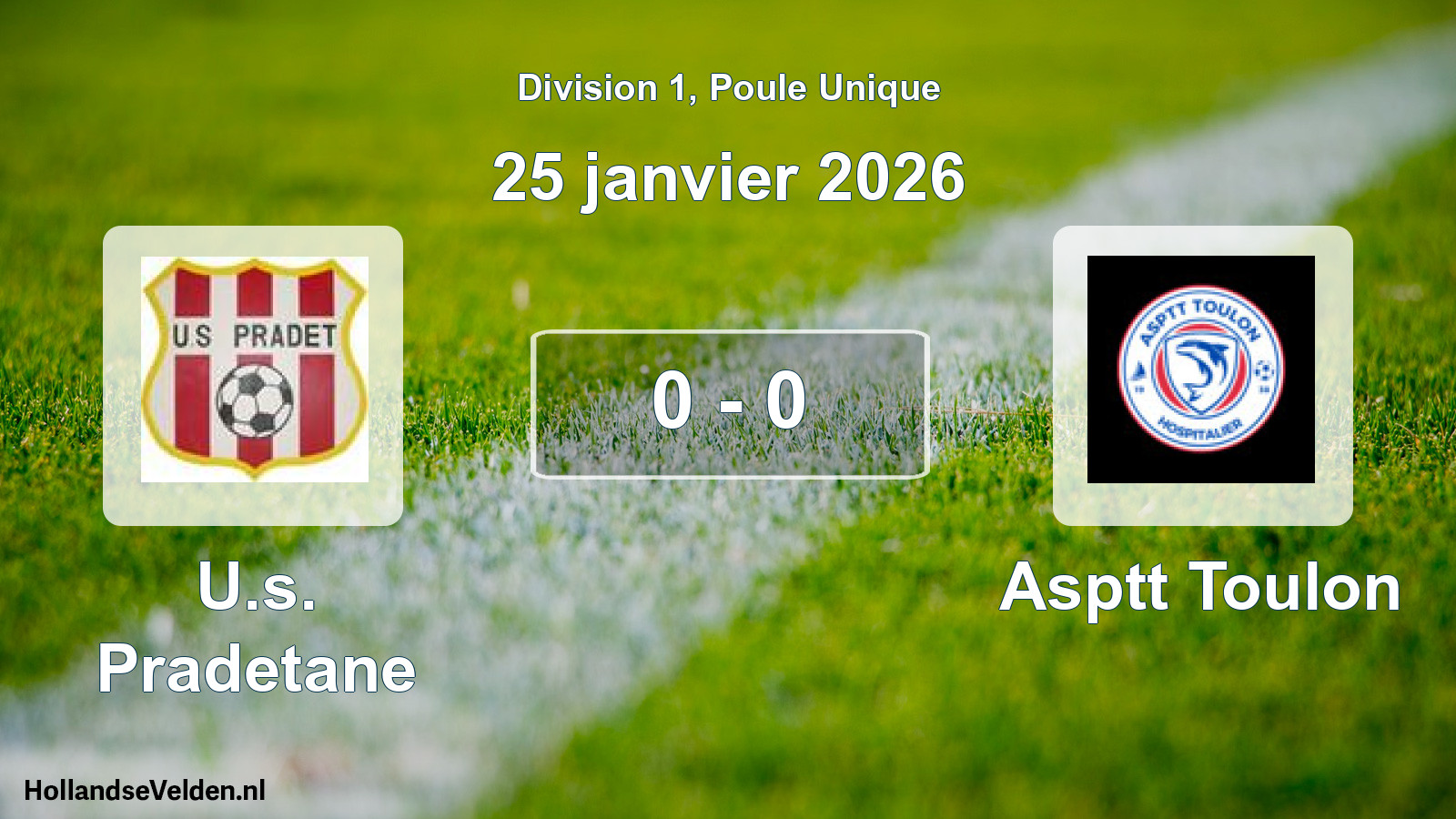 Gespeelde wedstrijd: U.s. Pradetane - Asptt Toulon 0 - 0 (25 januari 2026)