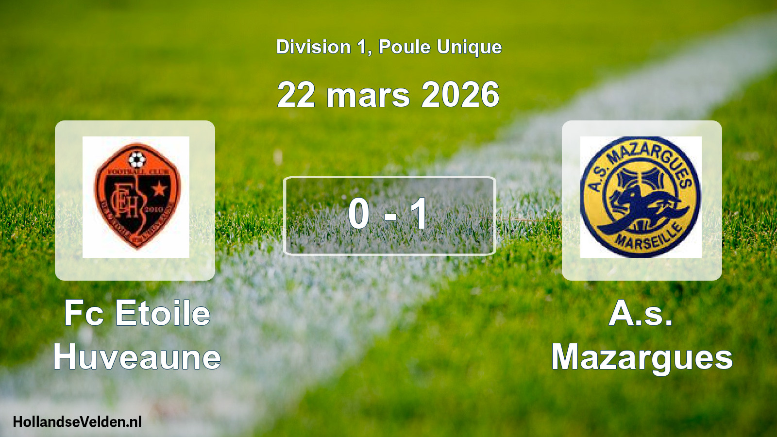 Match joué: Fc Etoile Huveaune - A.s. Mazargues 0 - 1 (22 mars 2026)