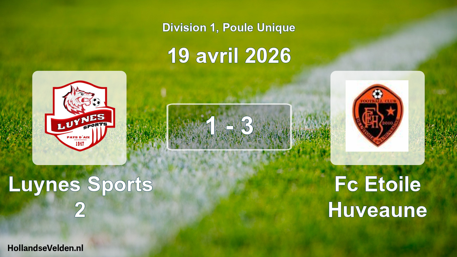 Total number of matches played: Luynes Sports 2 - Fc Etoile Huveaune 1 - 3 (19 April 2026)