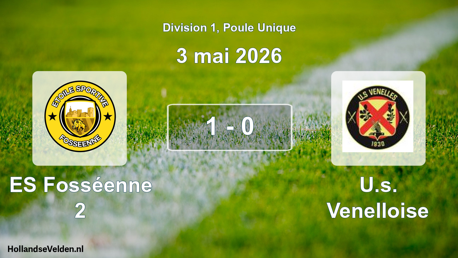 Total number of matches played: ES Fosséenne 2 - U.s. Venelloise 1 - 0 (3 May 2026)