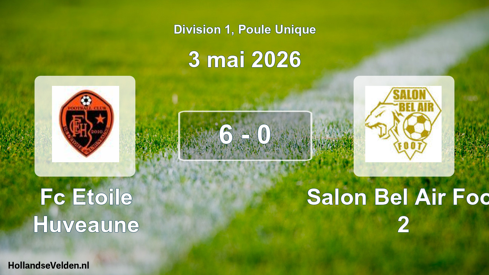 Match joué: Fc Etoile Huveaune - Salon Bel Air Foot 2 6 - 0 (3 mai 2026)