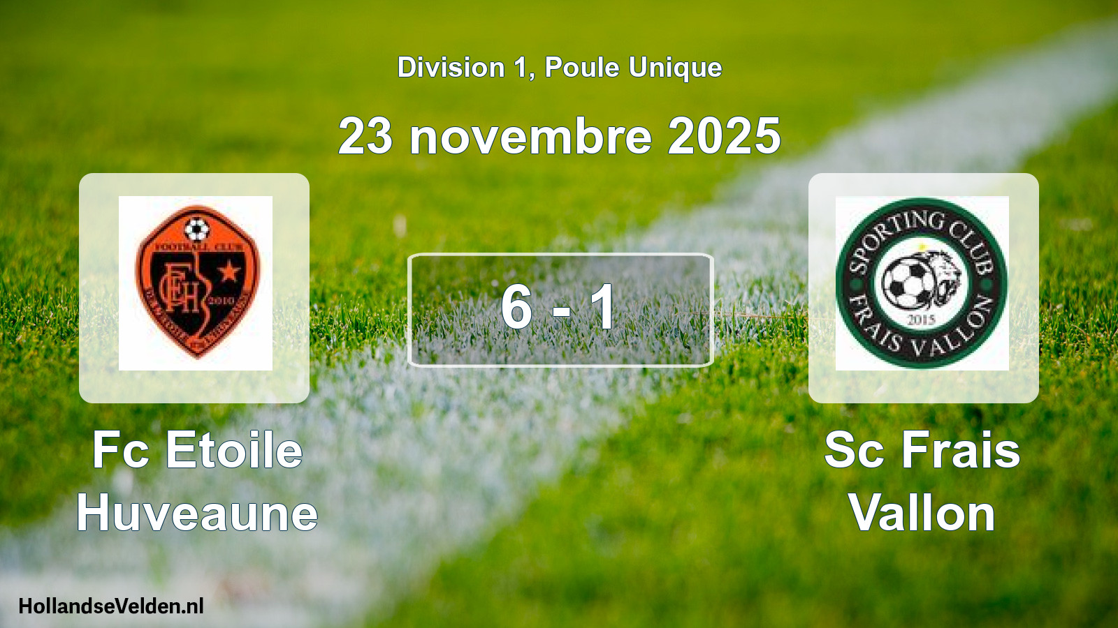 Match joué: Fc Etoile Huveaune - Sc Frais Vallon 6 - 1 (23 novembre 2025)
