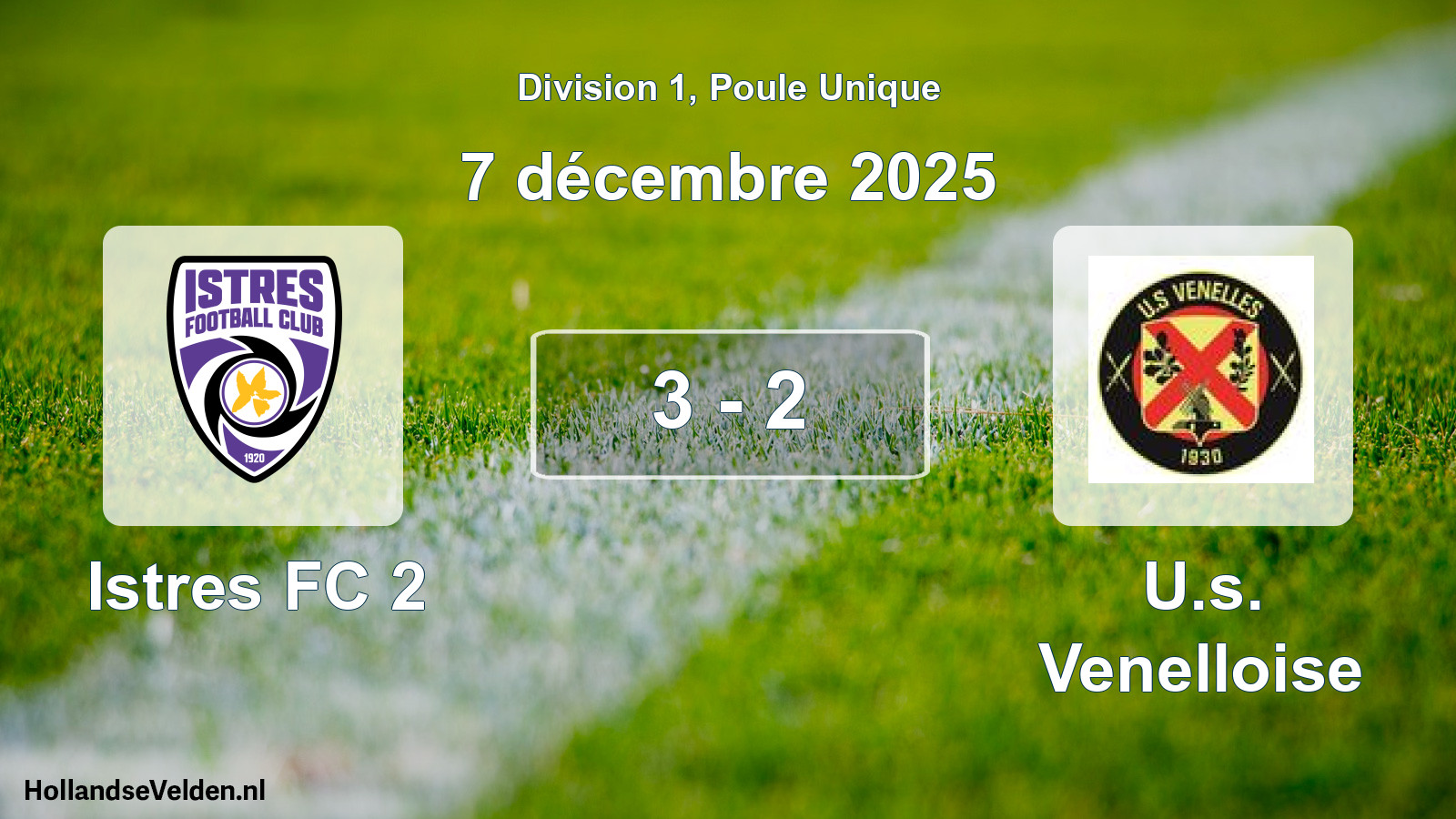 Total number of matches played: Istres FC 2 - U.s. Venelloise 3 - 2 (7 December 2025)