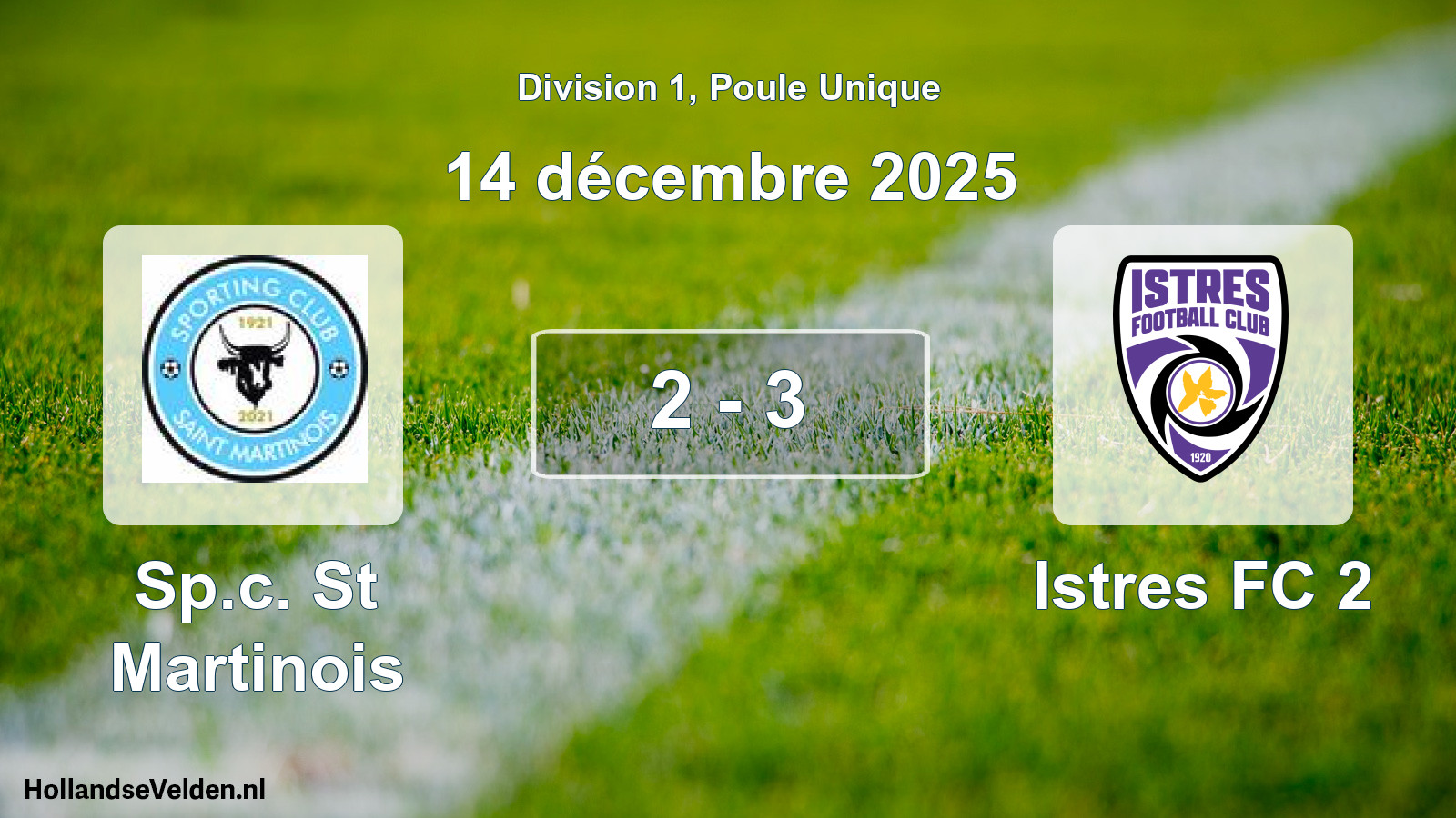 Match joué: Sp.c. St Martinois - Istres FC 2 2 - 3 (14 décembre 2025)
