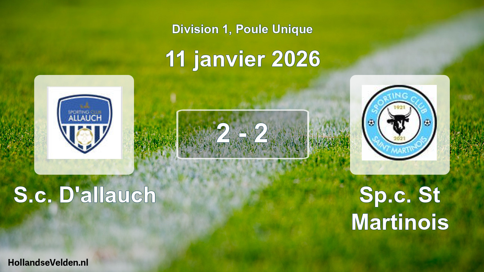Total number of matches played: S.c. D'allauch - Sp.c. St Martinois 2 - 2 (11 January 2026)