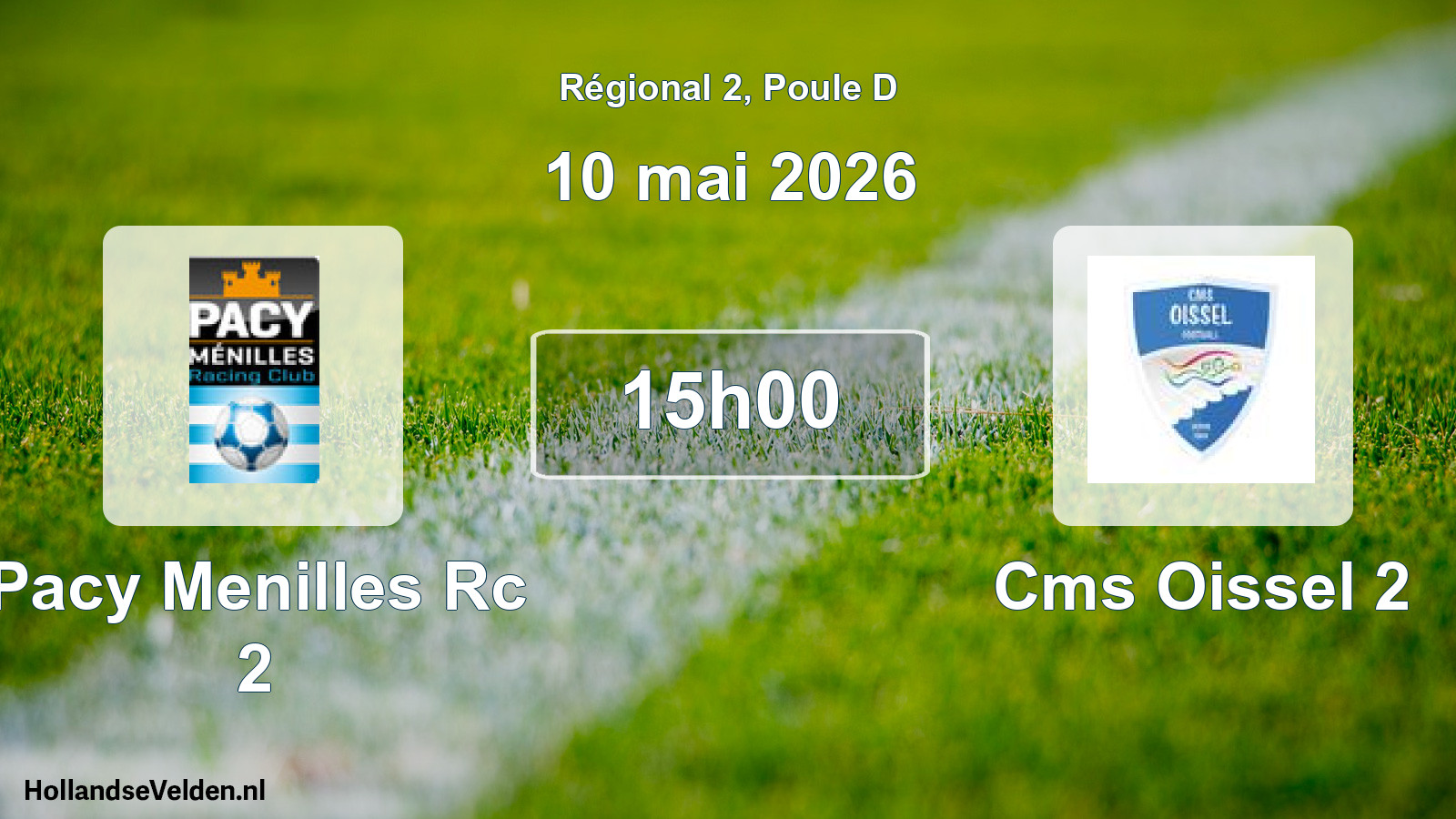 Geplande wedstrijd: Pacy Menilles Rc 2 - Cms Oissel 2 (10 mei 2026)