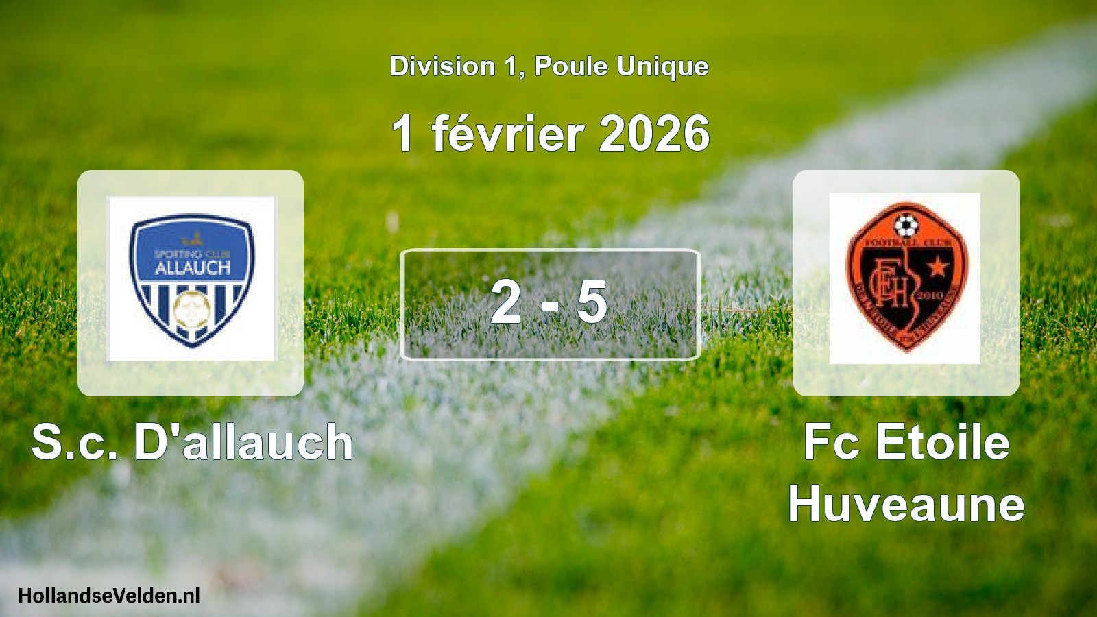 Match joué: S.c. D'allauch - Fc Etoile Huveaune 2 - 5 (1 février 2026)