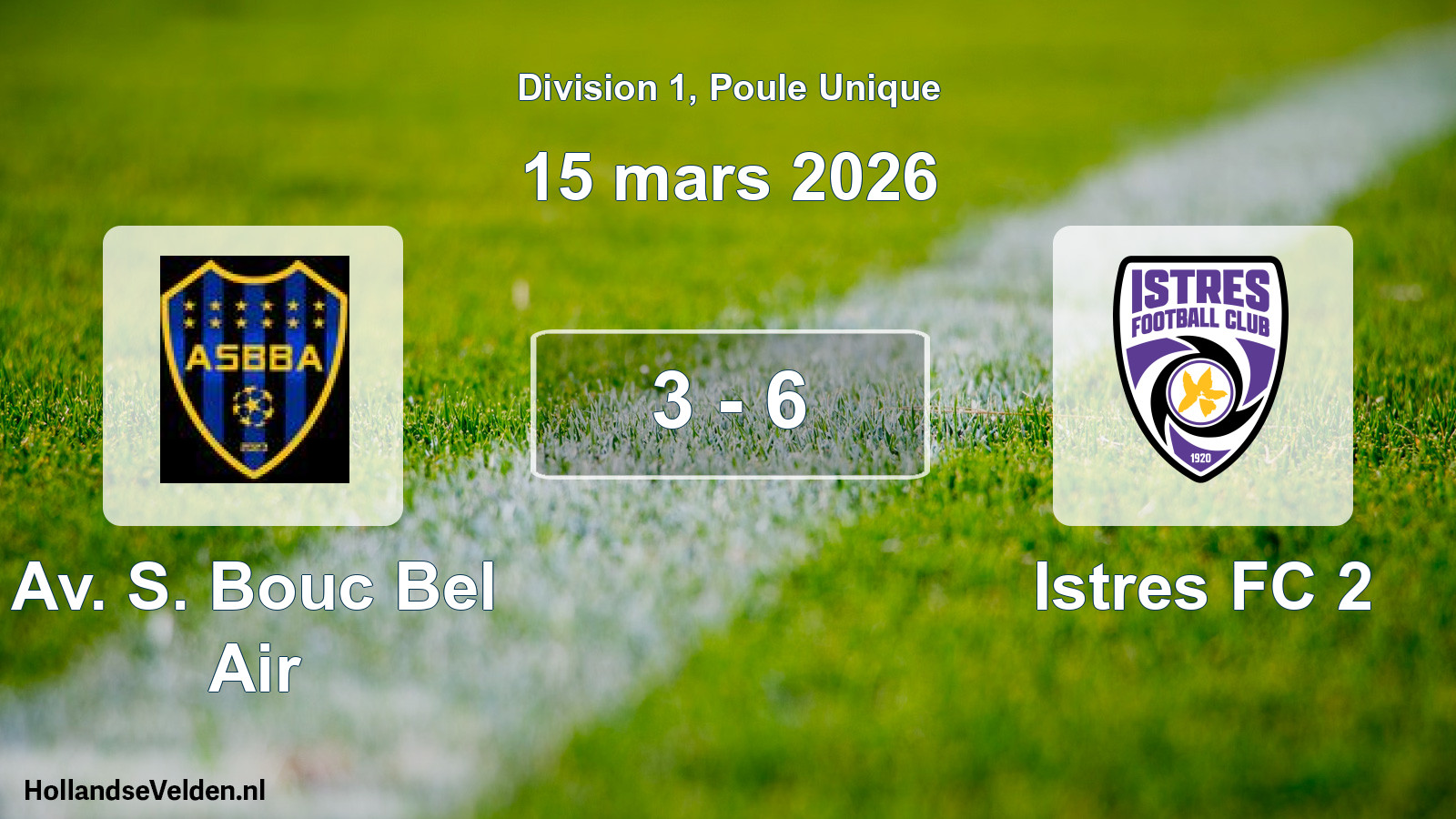 Total number of matches played: Av. S. Bouc Bel Air - Istres FC 2 3 - 6 (15 March 2026)
