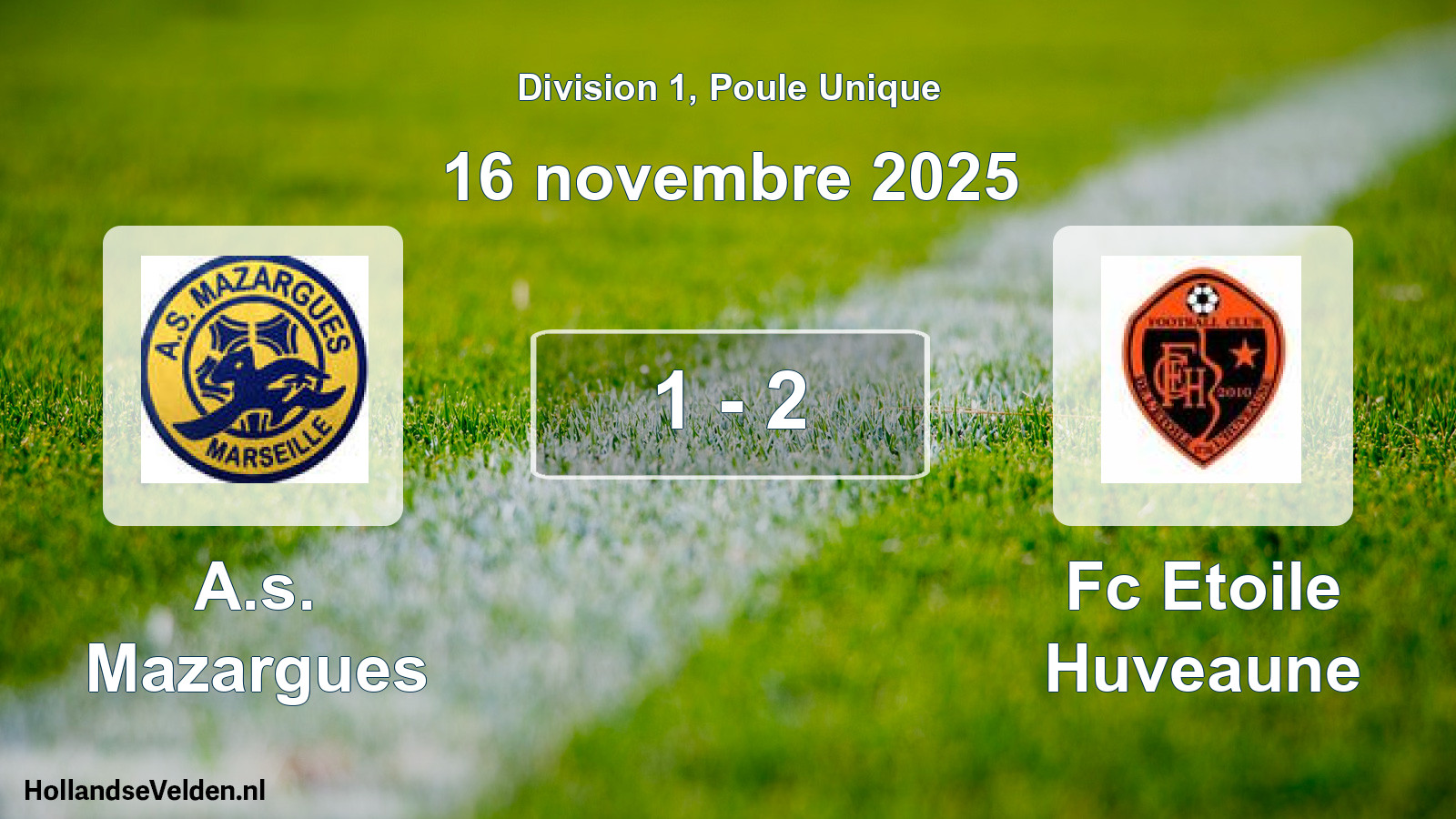 Match joué: A.s. Mazargues - Fc Etoile Huveaune 1 - 2 (16 novembre 2025)