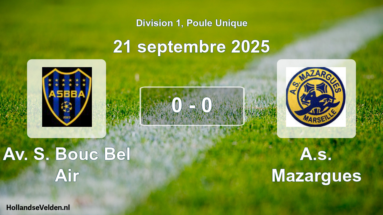 Match joué: Av. S. Bouc Bel Air - A.s. Mazargues 0 - 0 (21 septembre 2025)