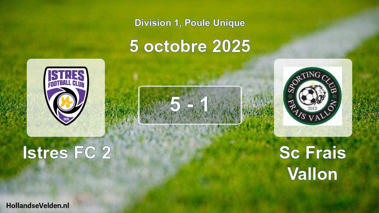 Match joué: Istres FC 2 - Sc Frais Vallon 5 - 1 (5 octobre 2025)