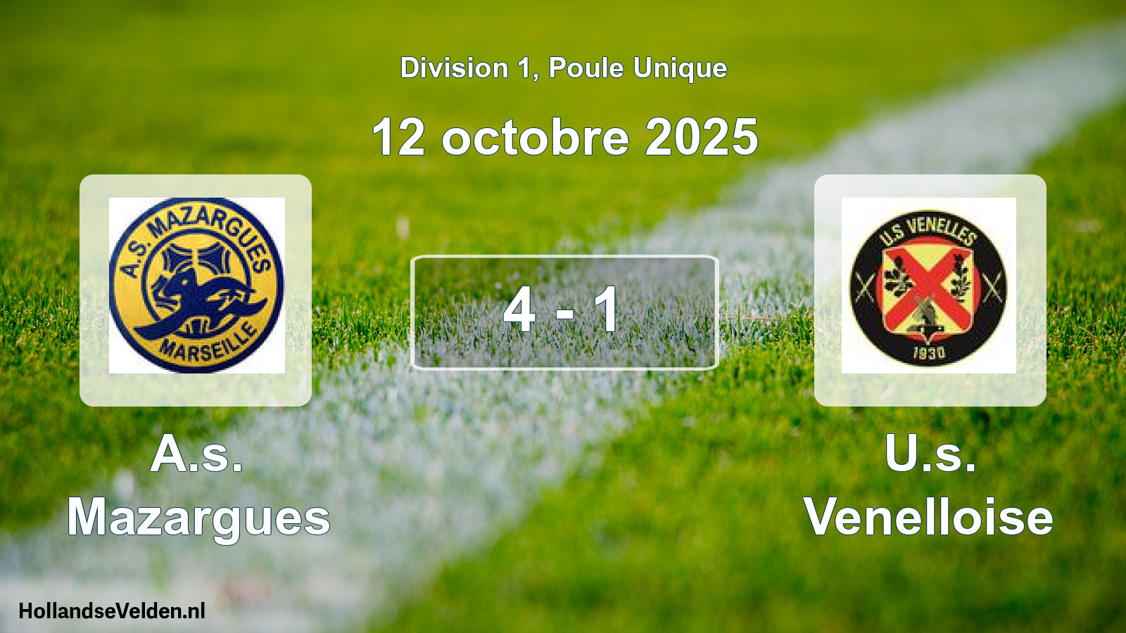 Match joué: A.s. Mazargues - U.s. Venelloise 4 - 1 (12 octobre 2025)