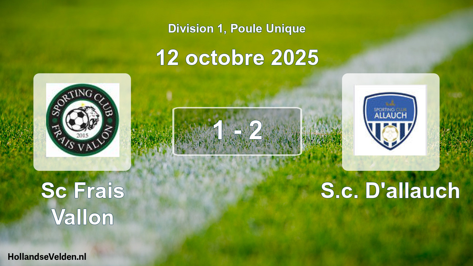 Match joué: Sc Frais Vallon - S.c. D'allauch 1 - 2 (12 octobre 2025)