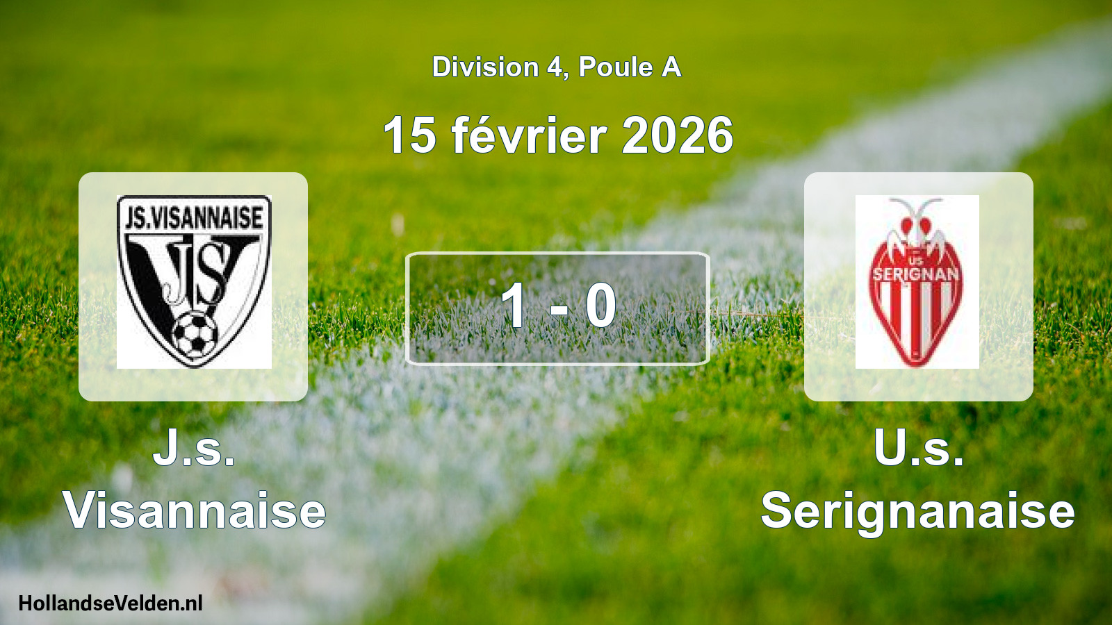 Total number of matches played: J.s. Visannaise - U.s. Serignanaise 1 - 0 (15 February 2026)