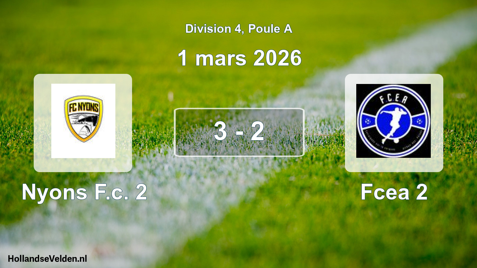 Match joué: Nyons F.c. 2 - Fcea 2 3 - 2 (1 mars 2026)
