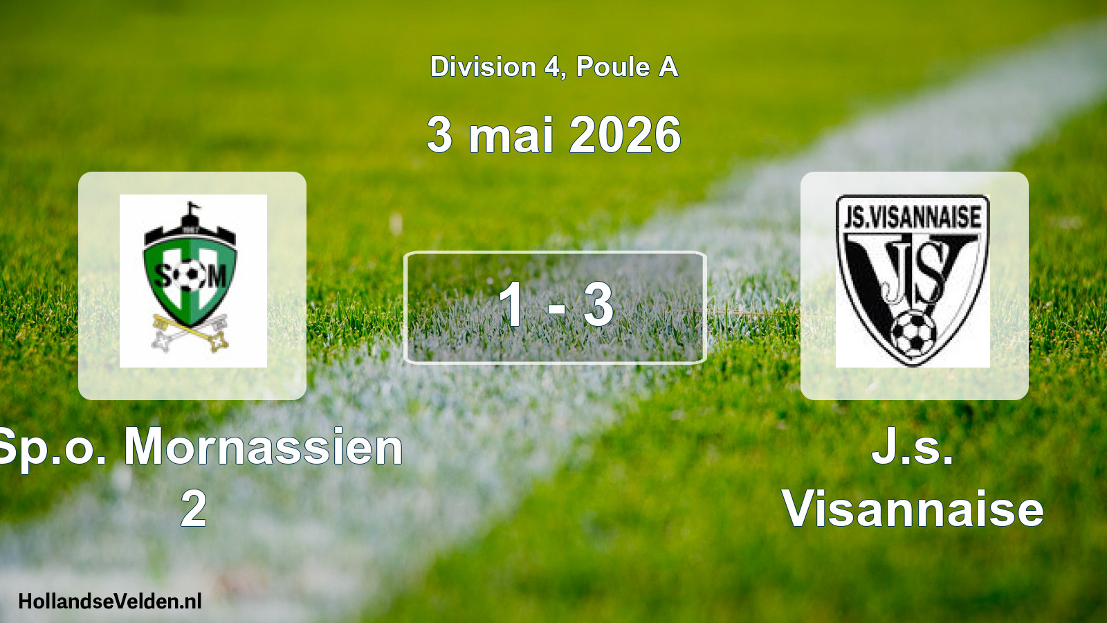 Match joué: Sp.o. Mornassien 2 - J.s. Visannaise 1 - 3 (3 mai 2026)