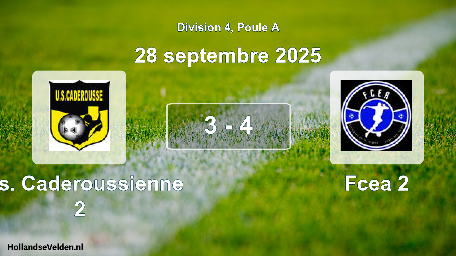 Match joué: U.s. Caderoussienne 2 - Fcea 2 3 - 4 (28 septembre 2025)