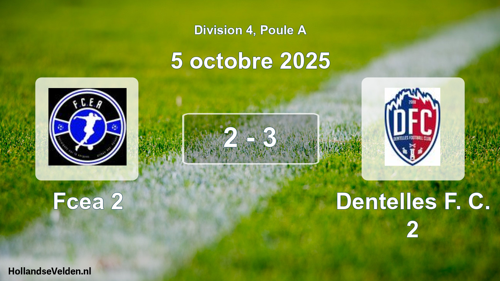Match joué: Fcea 2 - Dentelles F. C. 2 2 - 3 (5 octobre 2025)