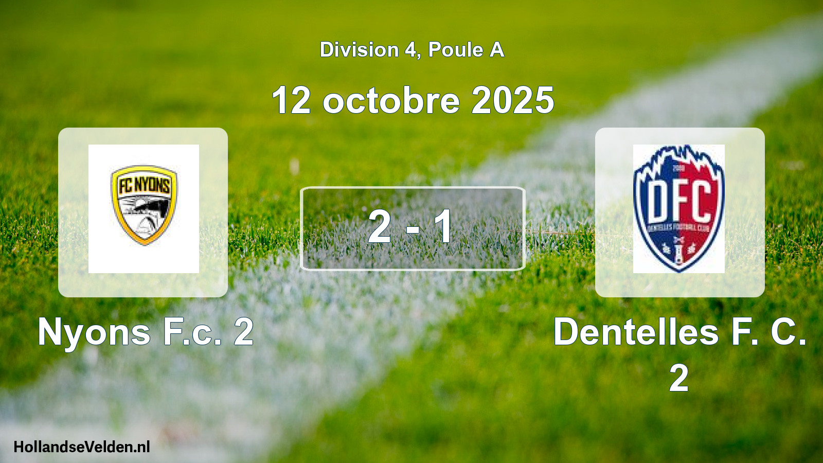 Match joué: Nyons F.c. 2 - Dentelles F. C. 2 2 - 1 (12 octobre 2025)