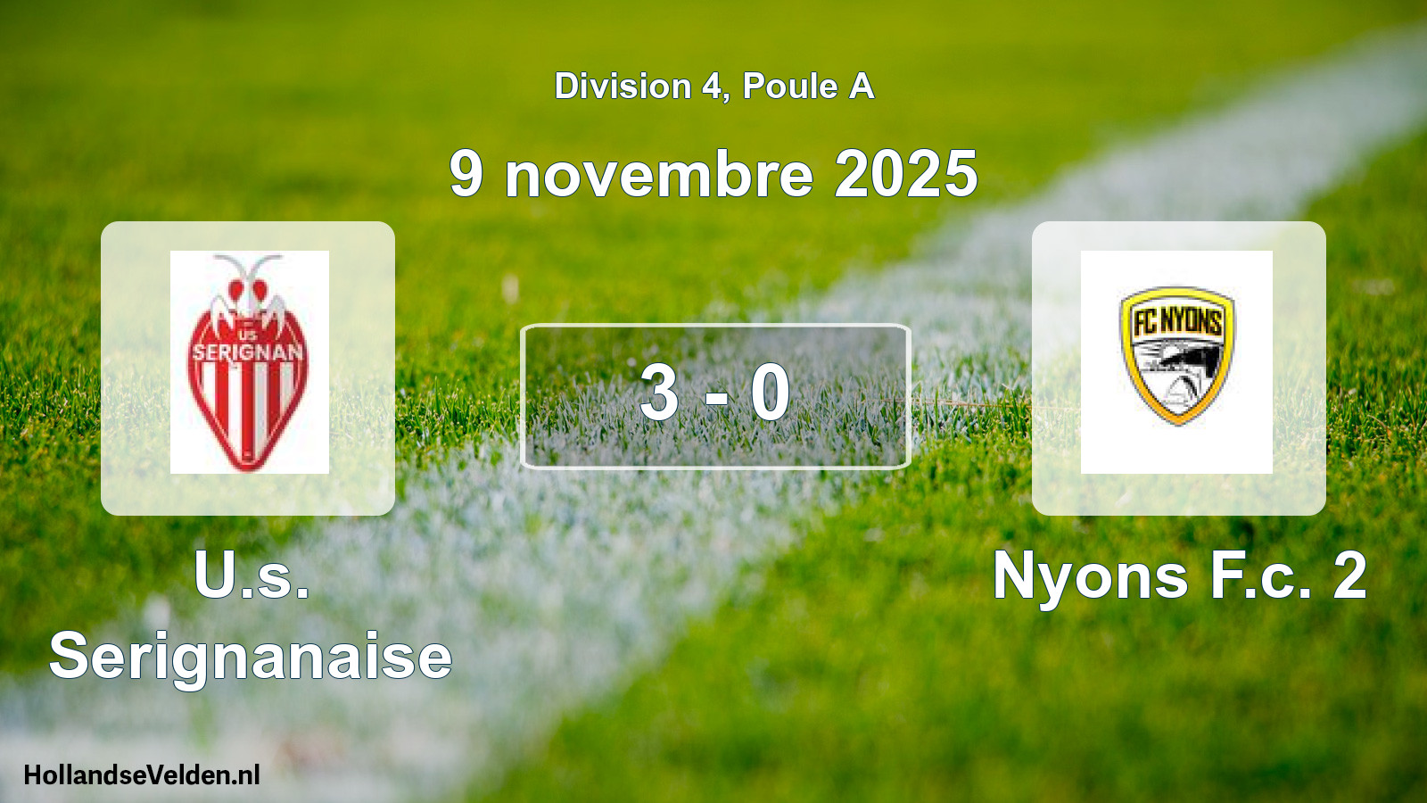 Total number of matches played: U.s. Serignanaise - Nyons F.c. 2 3 - 0 (9 November 2025)