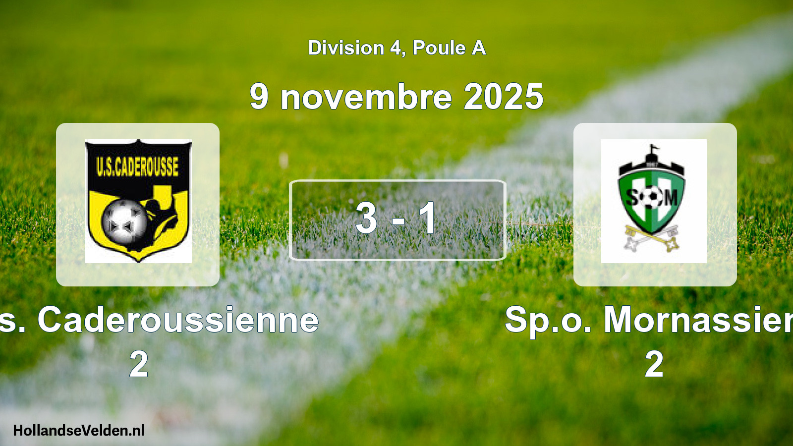 Match joué: U.s. Caderoussienne 2 - Sp.o. Mornassien 2 3 - 1 (9 novembre 2025)