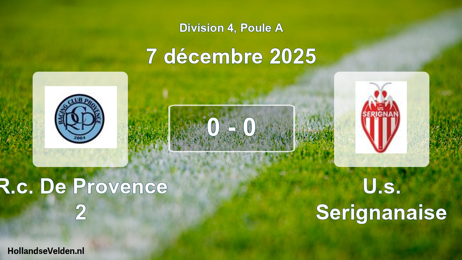 Match joué: R.c. De Provence 2 - U.s. Serignanaise 0 - 0 (7 décembre 2025)