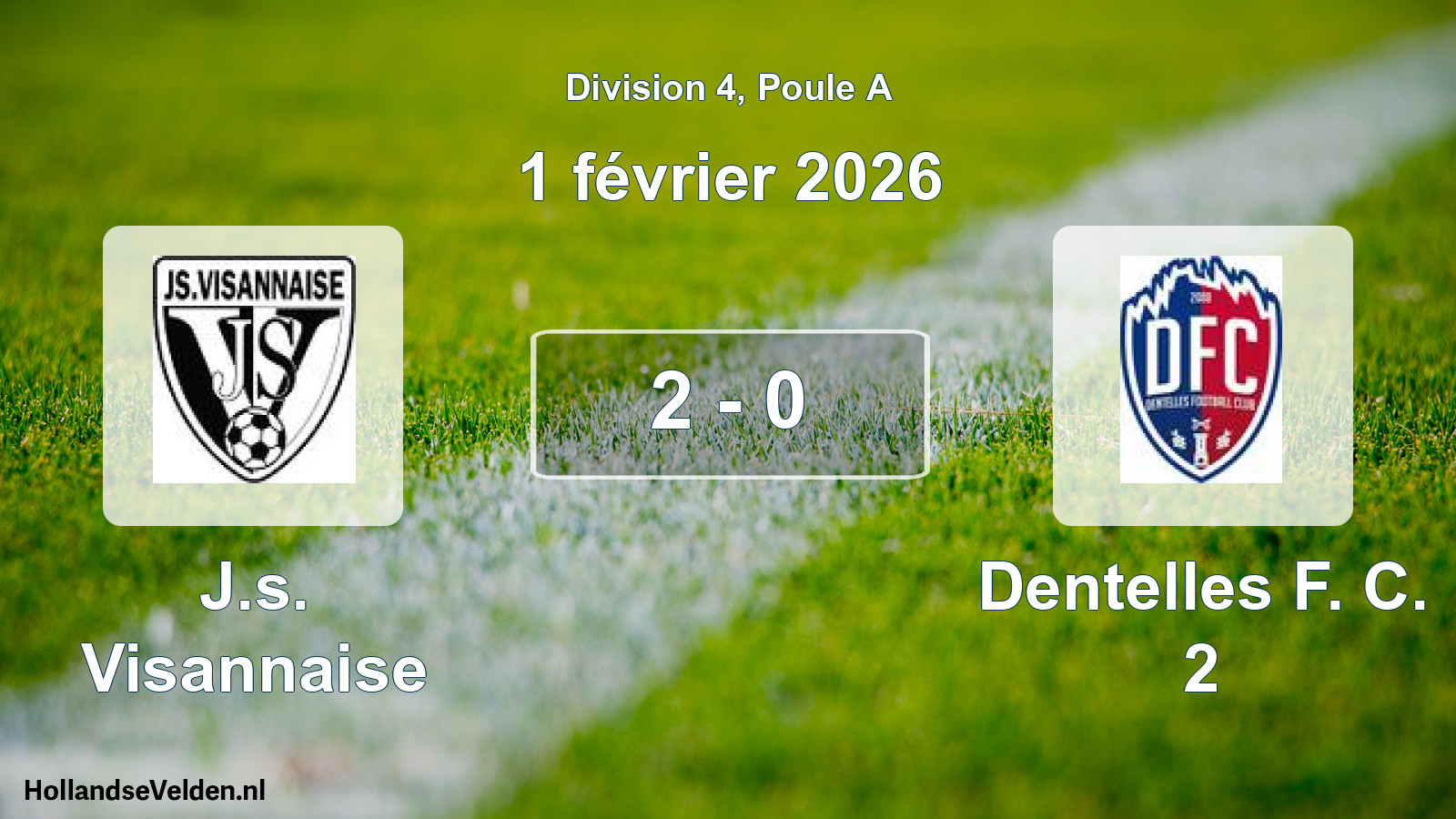 Total number of matches played: J.s. Visannaise - Dentelles F. C. 2 2 - 0 (1 February 2026)