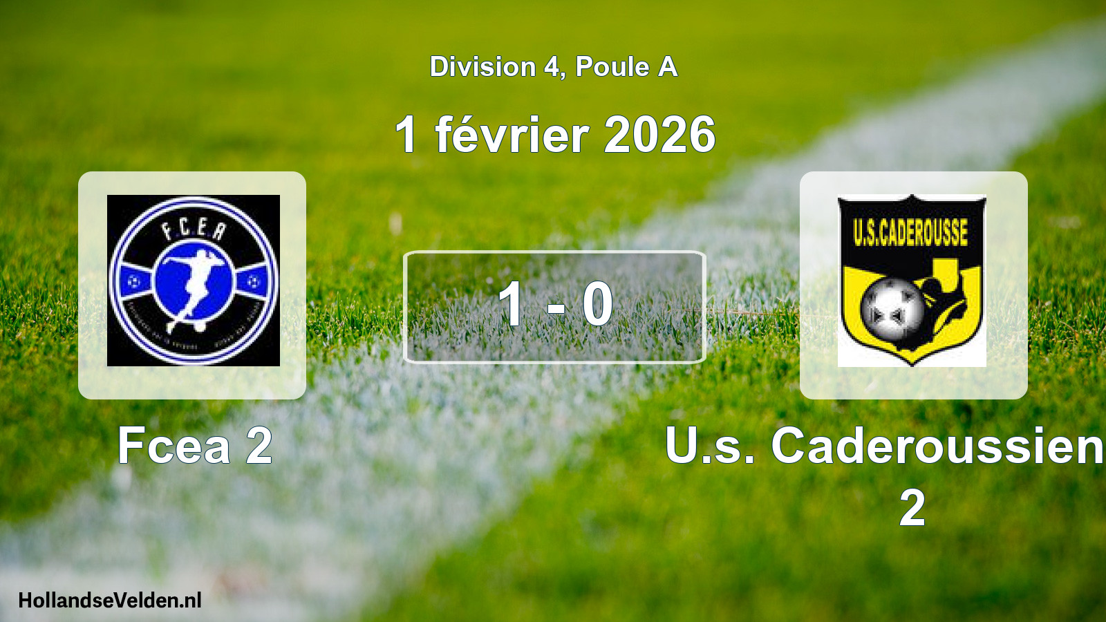 Total number of matches played: Fcea 2 - U.s. Caderoussienne 2 1 - 0 (1 February 2026)