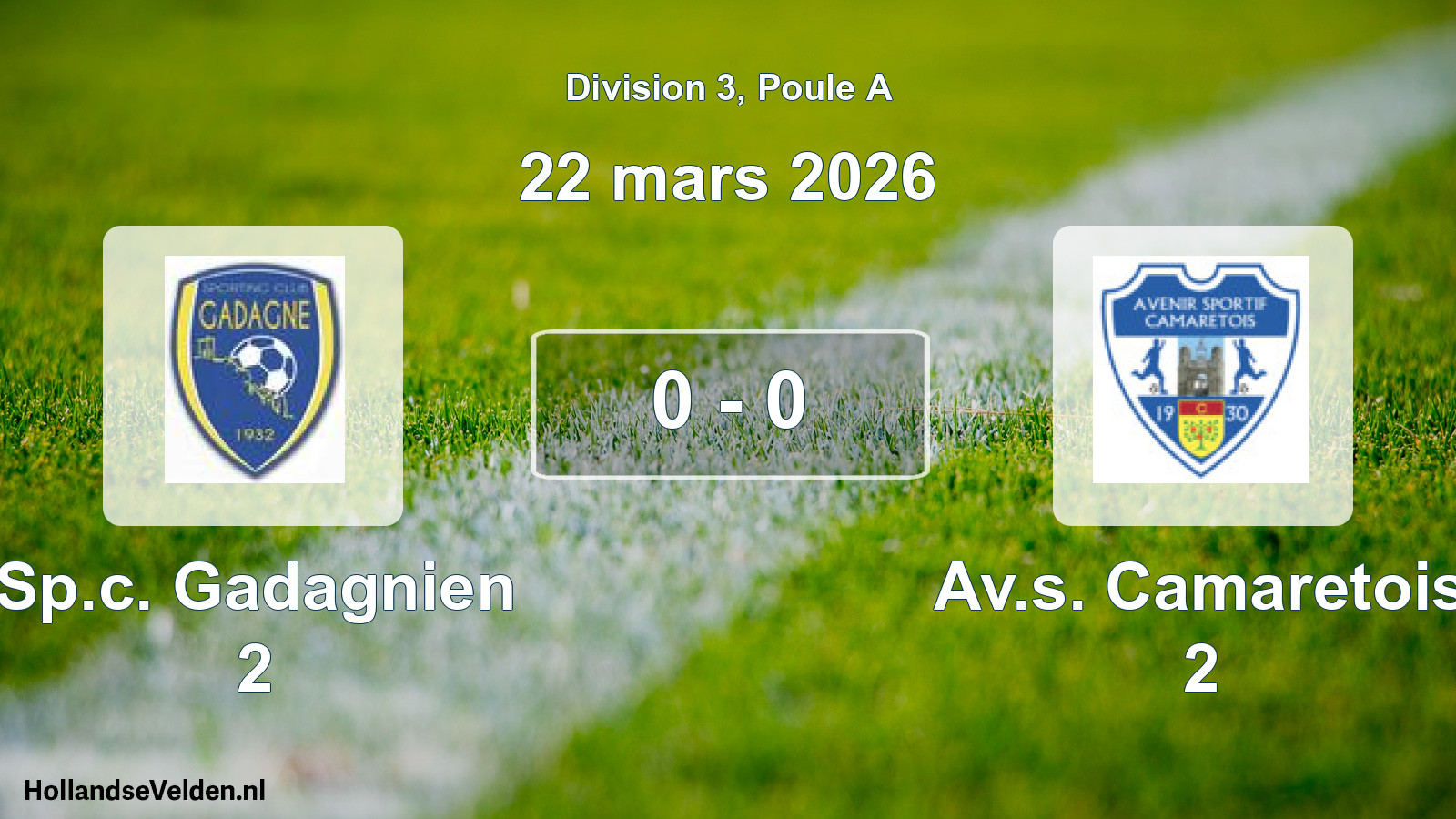 Total number of matches played: Sp.c. Gadagnien 2 - Av.s. Camaretois 2 0 - 0 (22 March 2026)