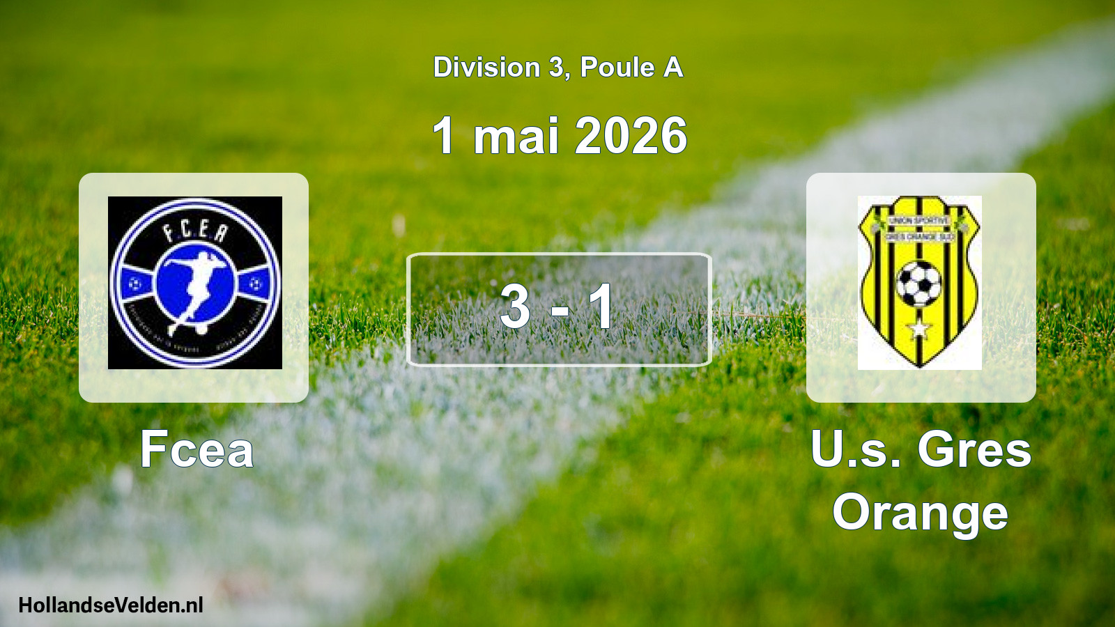 Total number of matches played: Fcea - U.s. Gres Orange 3 - 1 (1 May 2026)