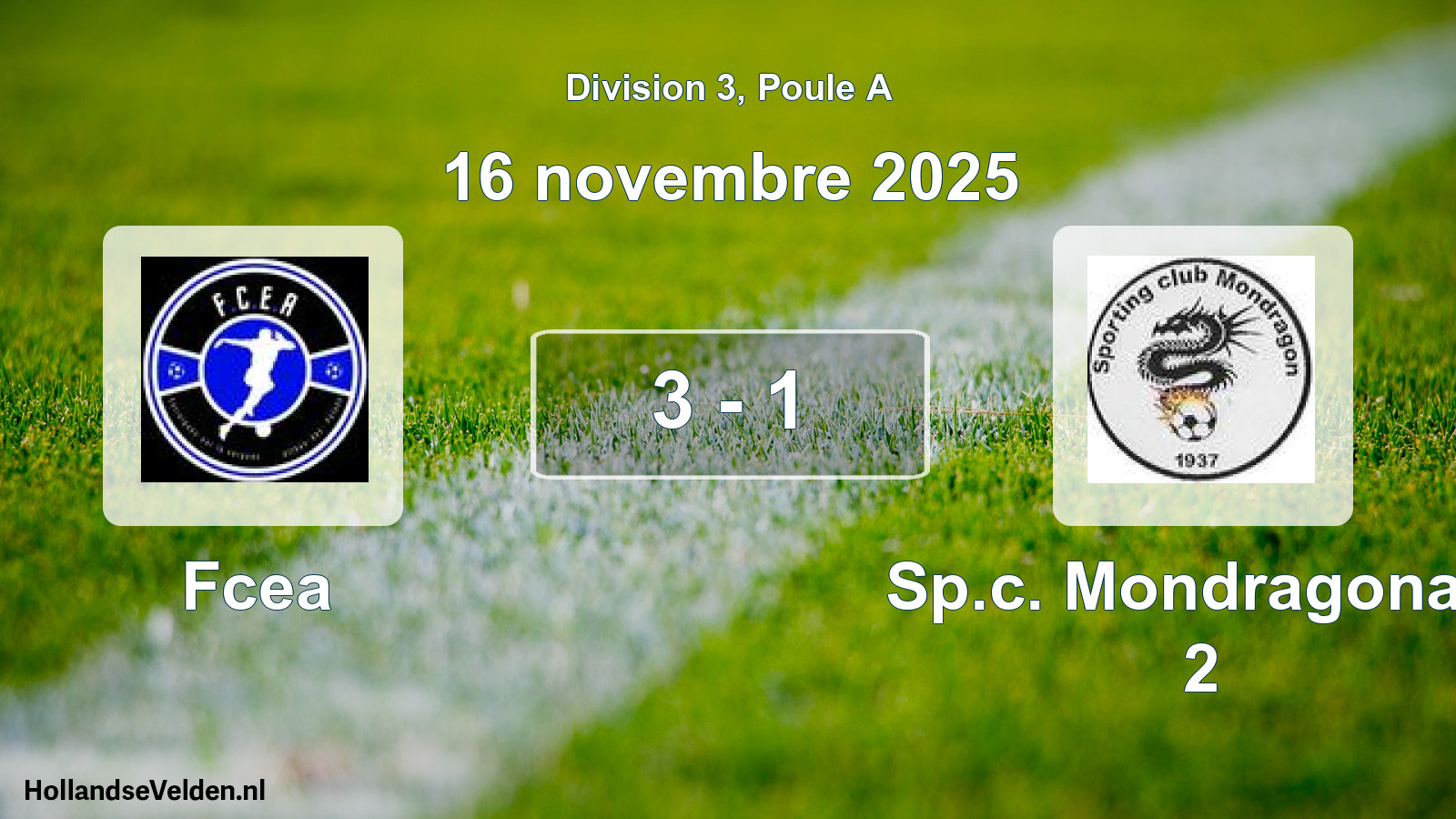 Match joué: Fcea - Sp.c. Mondragonais 2 3 - 1 (16 novembre 2025)