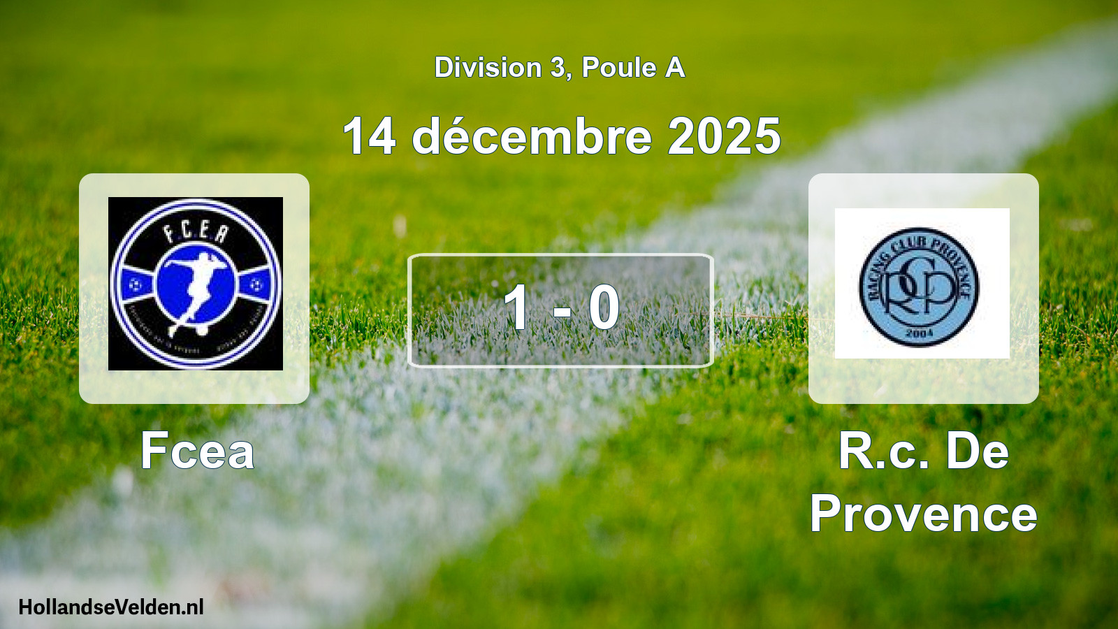 Total number of matches played: Fcea - R.c. De Provence 1 - 0 (14 December 2025)
