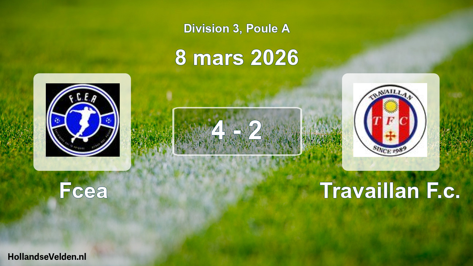 Match joué: Fcea - Travaillan F.c. 4 - 2 (8 mars 2026)
