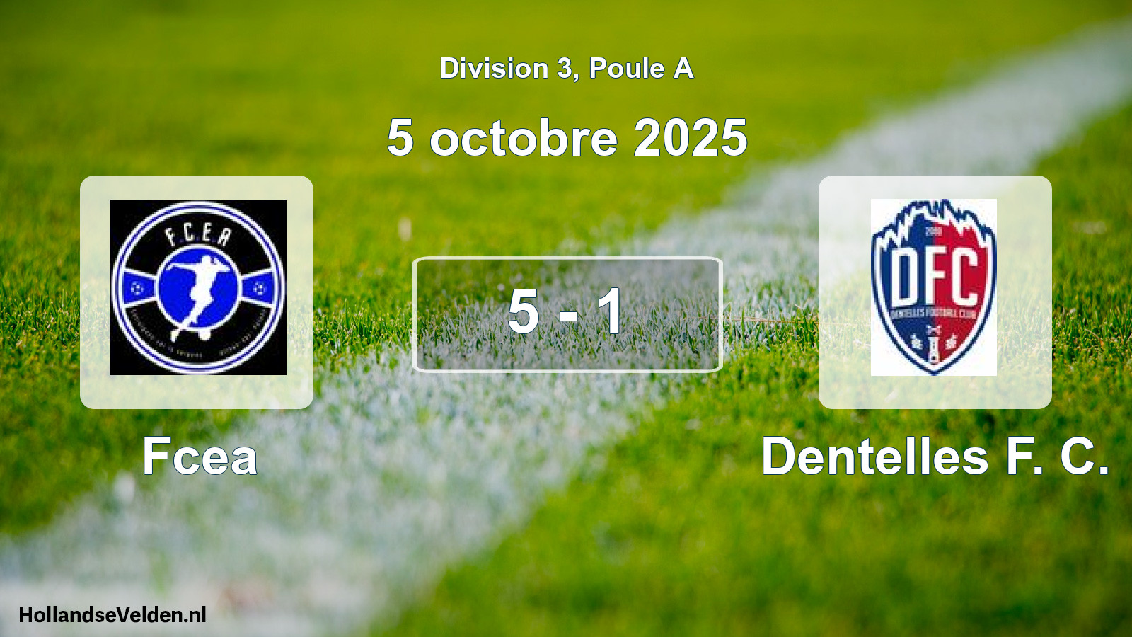 Total number of matches played: Fcea - Dentelles F. C. 5 - 1 (5 October 2025)