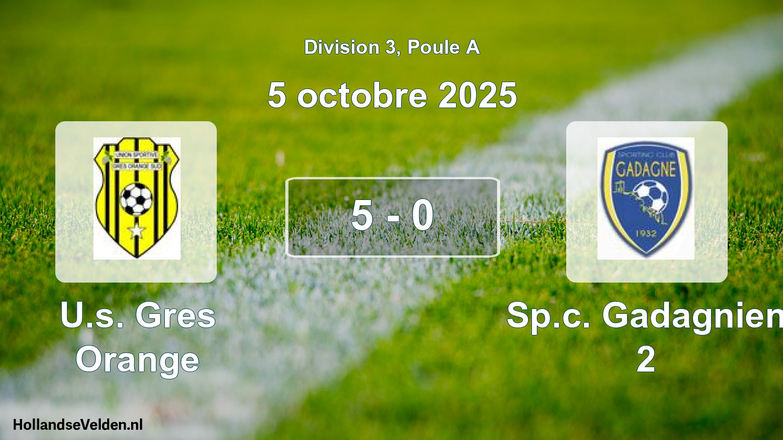 Match joué: U.s. Gres Orange - Sp.c. Gadagnien 2 5 - 0 (5 octobre 2025)