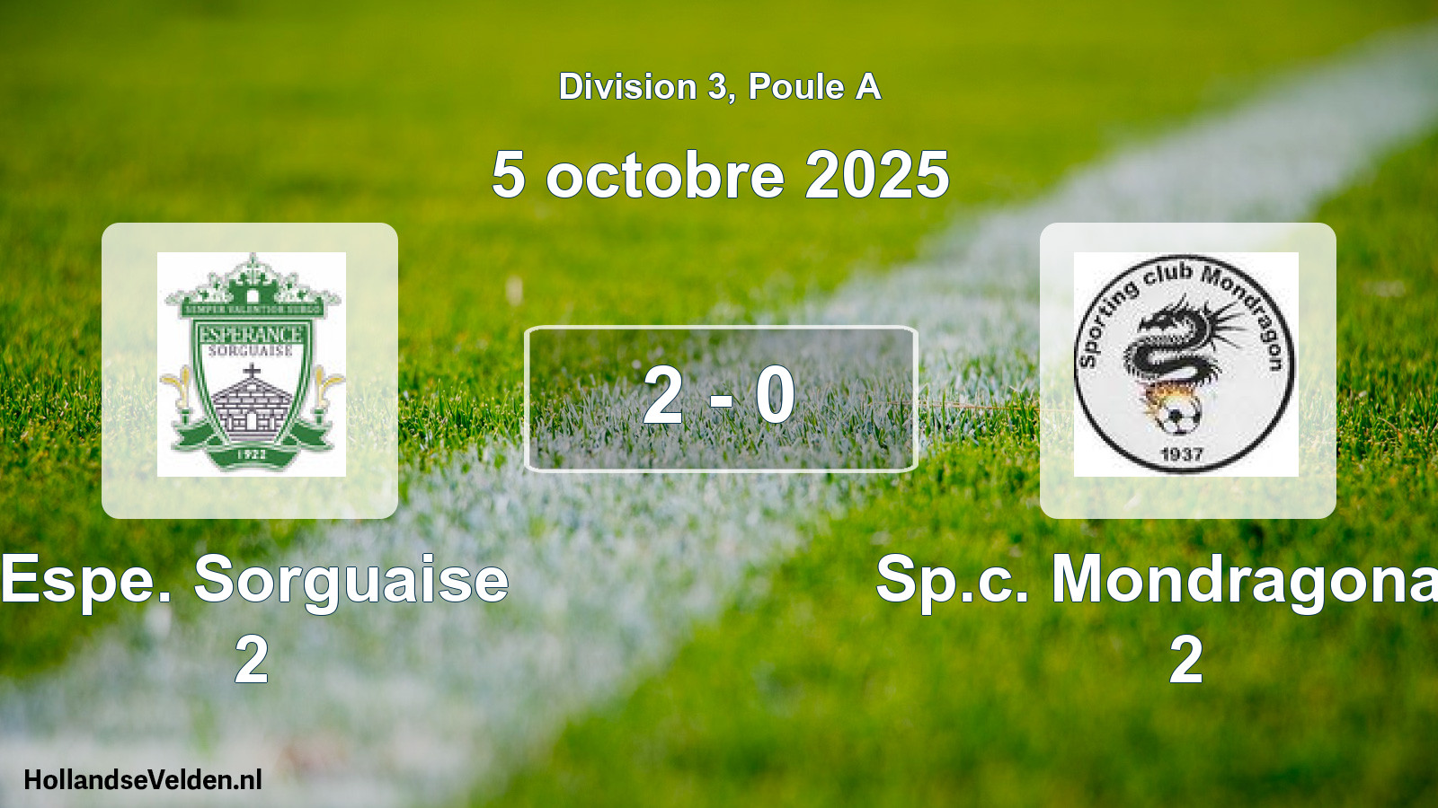 Gespeelde wedstrijd: Espe. Sorguaise 2 - Sp.c. Mondragonais 2 2 - 0 (5 oktober 2025)