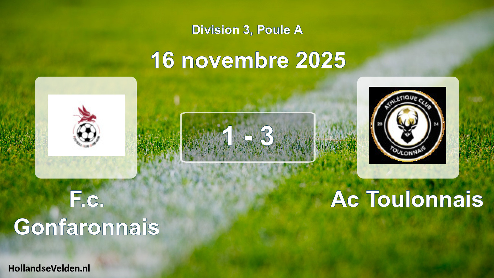 Match joué: F.c. Gonfaronnais - Ac Toulonnais 1 - 3 (16 novembre 2025)