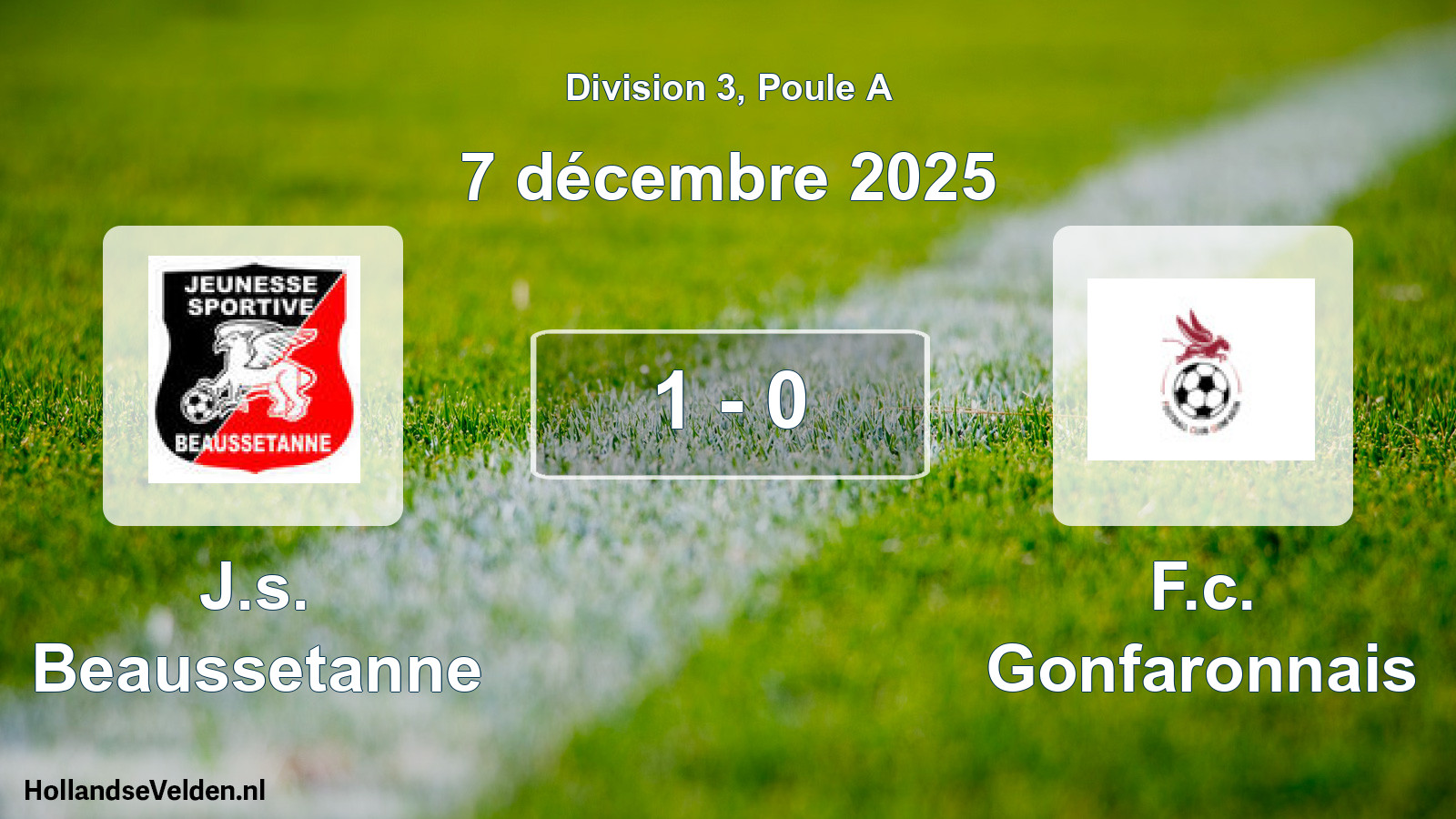 Match joué: J.s. Beaussetanne - F.c. Gonfaronnais 1 - 0 (7 décembre 2025)