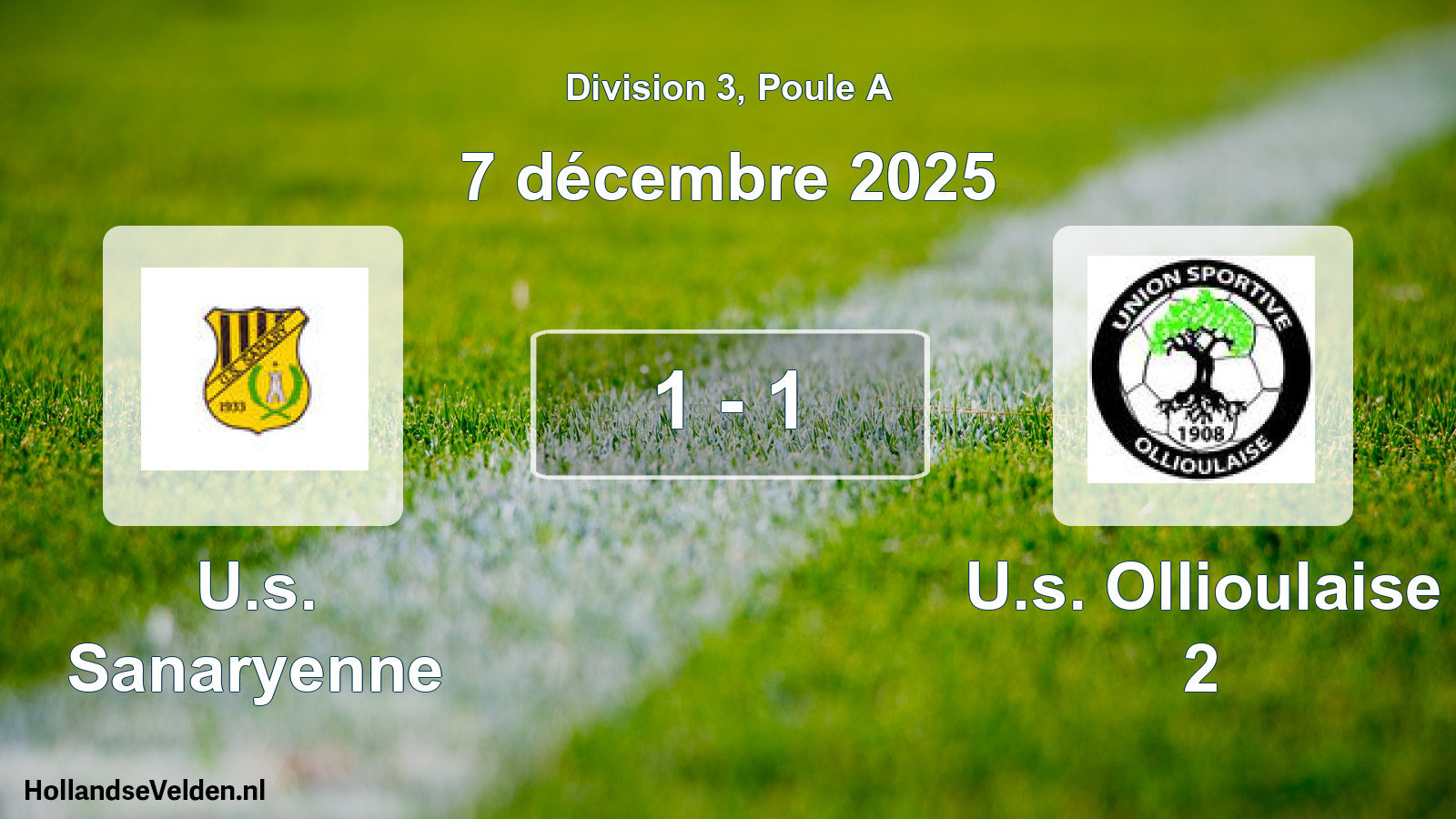 Gespeelde wedstrijd: U.s. Sanaryenne - U.s. Ollioulaise 2 1 - 1 (7 december 2025)