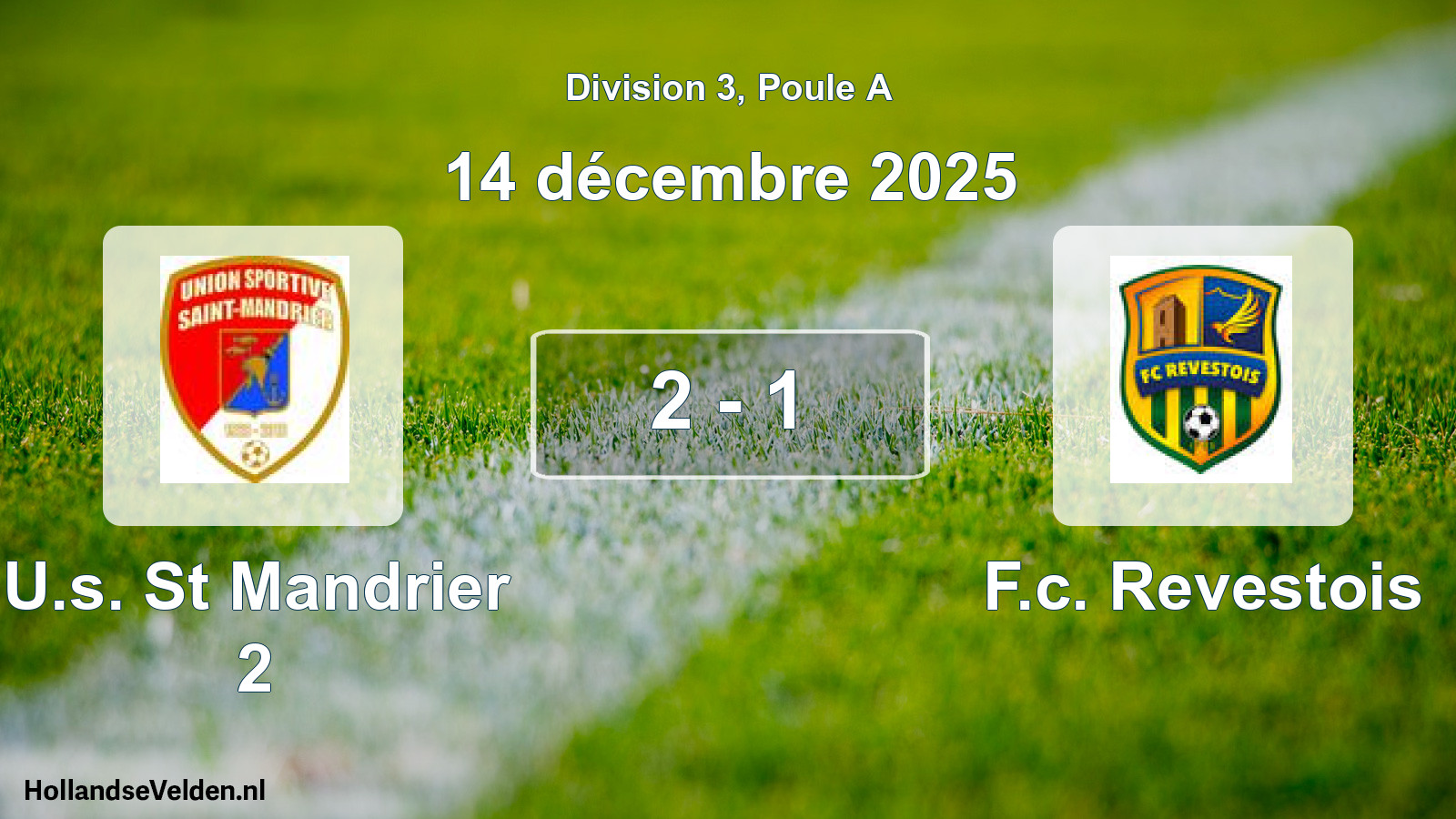 Match joué: U.s. St Mandrier 2 - F.c. Revestois 2 - 1 (14 décembre 2025)