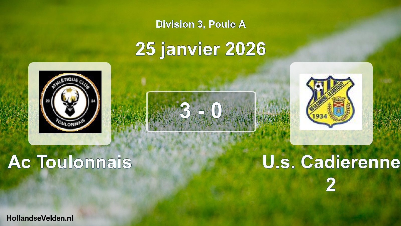 Total number of matches played: Ac Toulonnais - U.s. Cadierenne 2 3 - 0 (25 January 2026)