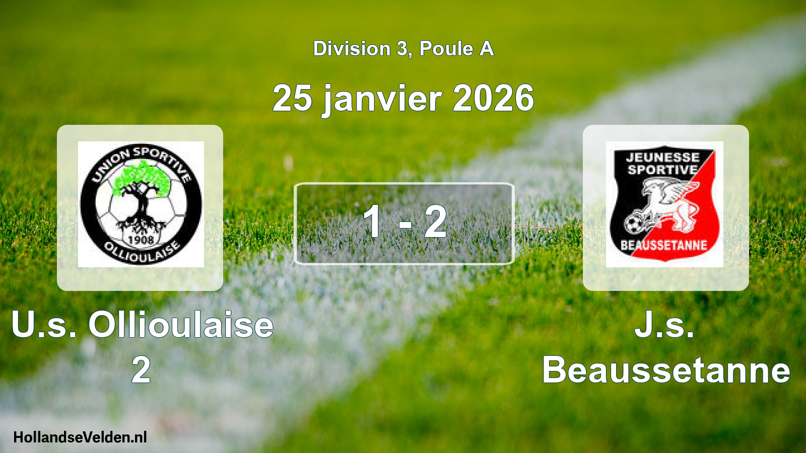 Match joué: U.s. Ollioulaise 2 - J.s. Beaussetanne 1 - 2 (25 janvier 2026)