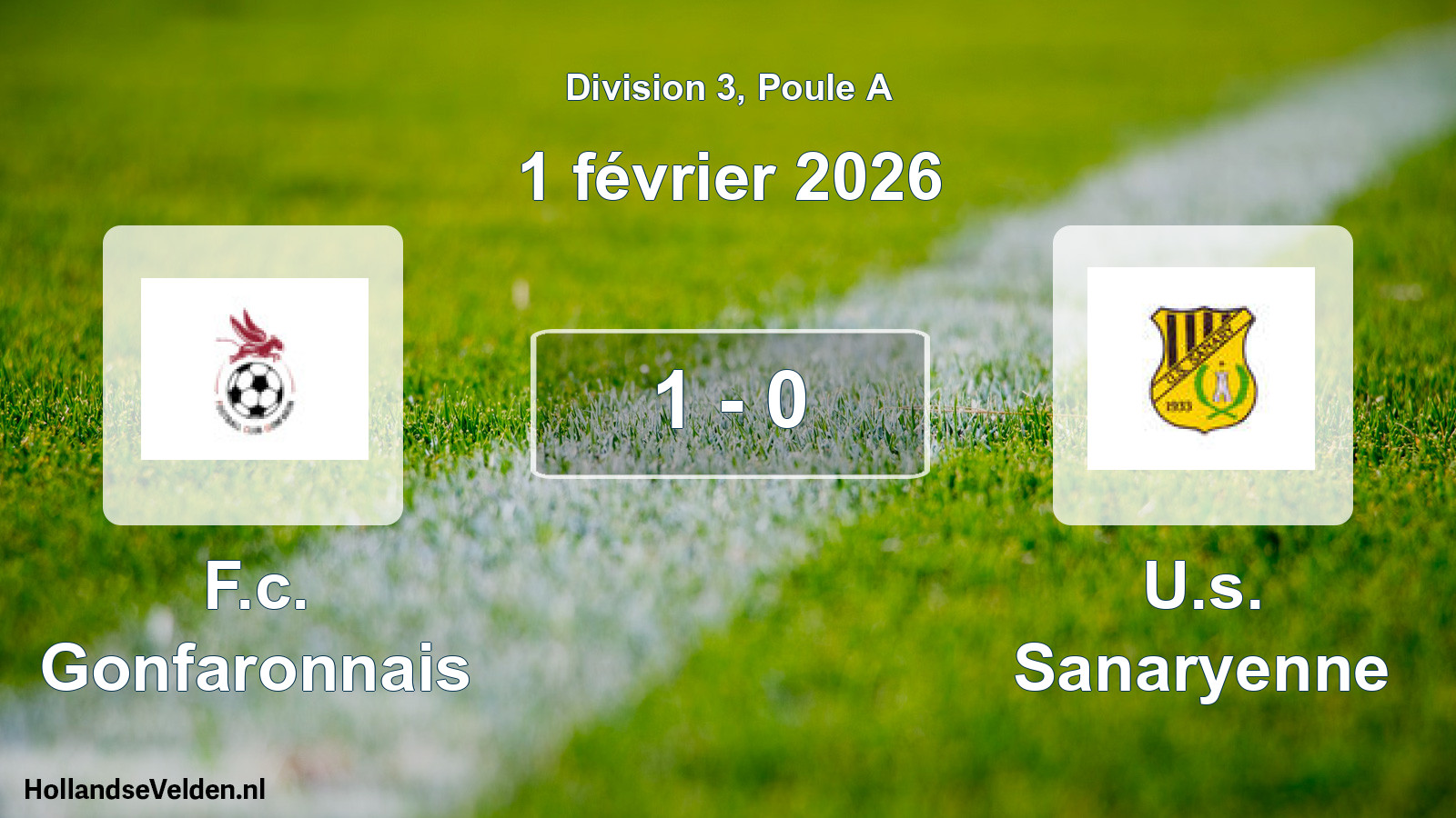 Total number of matches played: F.c. Gonfaronnais - U.s. Sanaryenne 1 - 0 (1 February 2026)