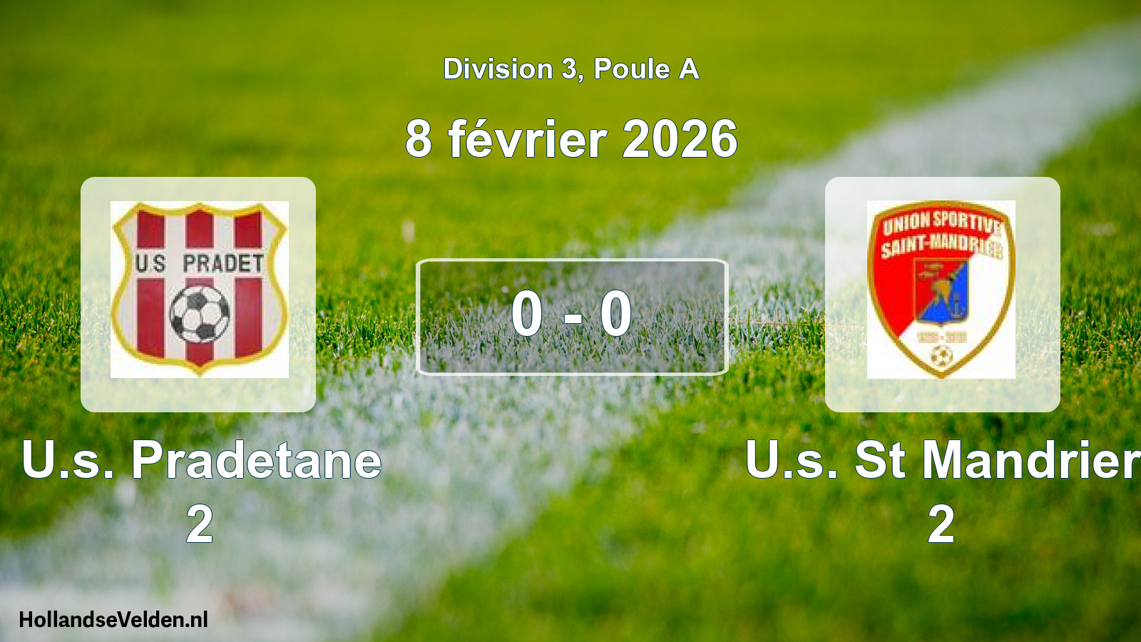 Match joué: U.s. Pradetane 2 - U.s. St Mandrier 2 0 - 0 (8 février 2026)