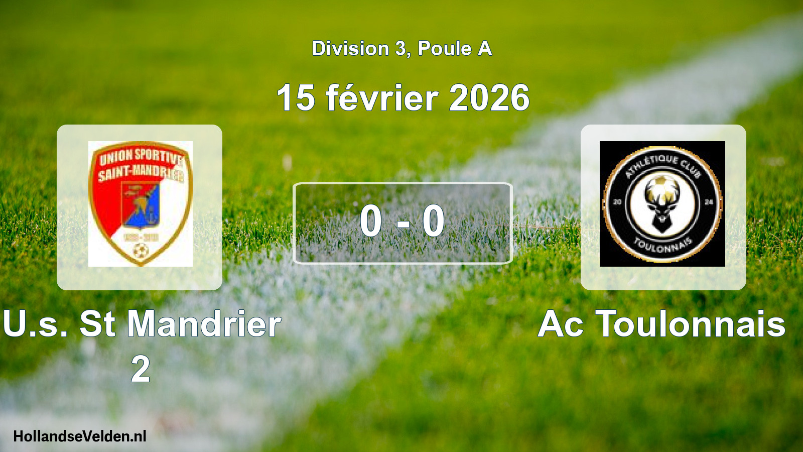 Match joué: U.s. St Mandrier 2 - Ac Toulonnais 0 - 0 (15 février 2026)