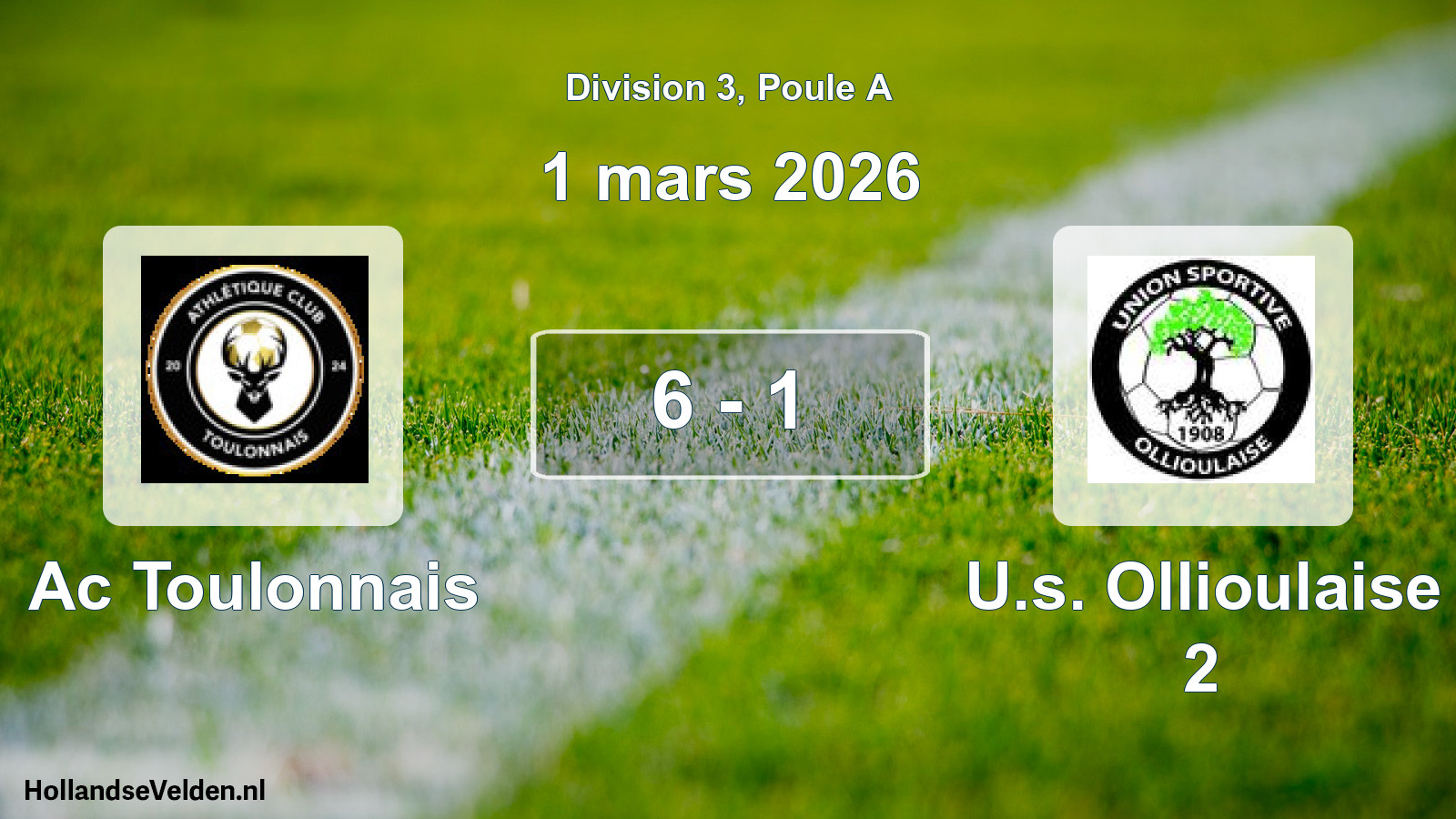 Total number of matches played: Ac Toulonnais - U.s. Ollioulaise 2 6 - 1 (1 March 2026)