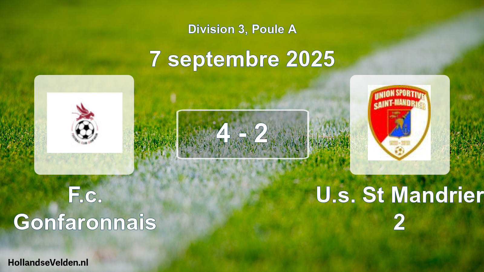 Match joué: F.c. Gonfaronnais - U.s. St Mandrier 2 4 - 2 (7 septembre 2025)